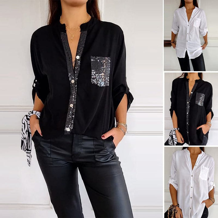 Marina™ — Top elegante con detalles brillantes