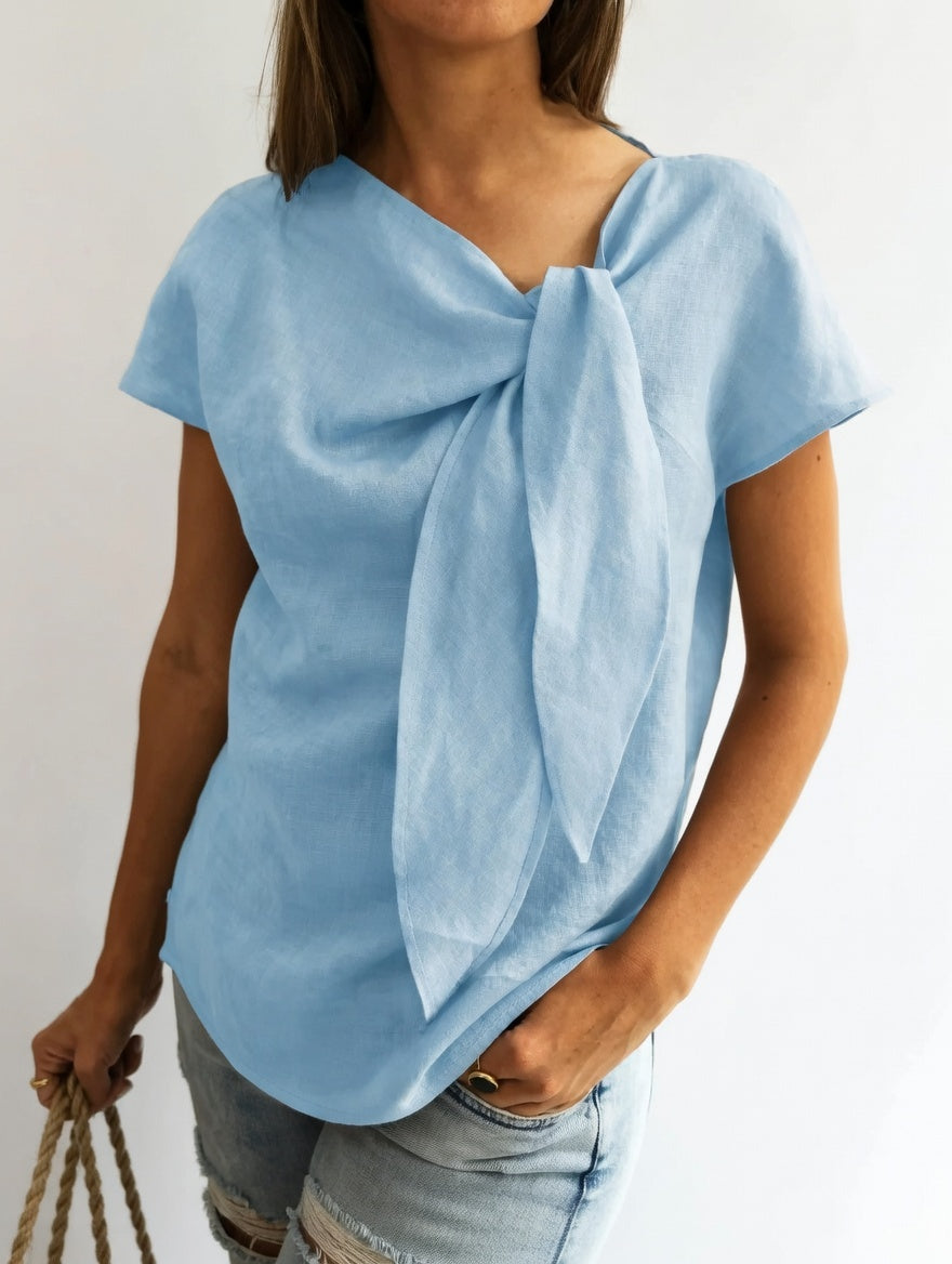 Elisa™ — Blusa elegante con lazo